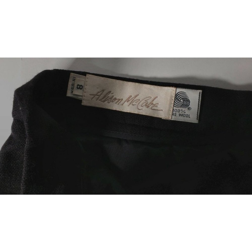 Alison Mccabe Long Skirt Women’s Size 8 Black Career 100% Wool Made In Usa View 4